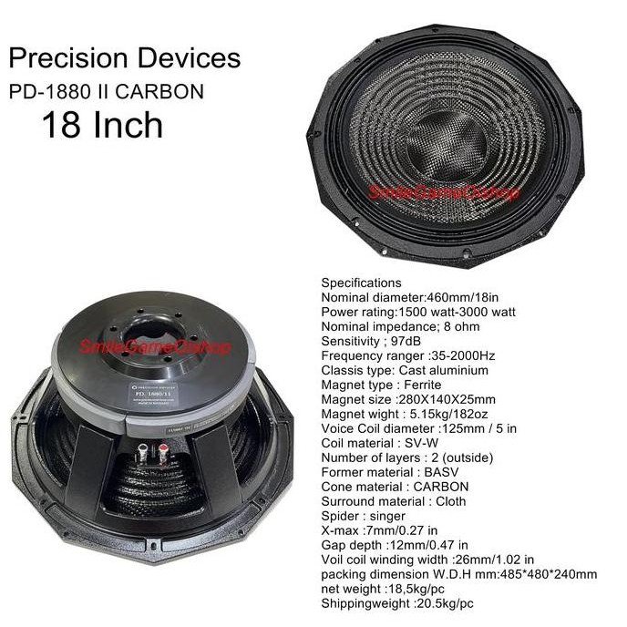 NEW Component  Speaker Subwoofer PD1880 Carbon Speaker Subwoofer 18 inch