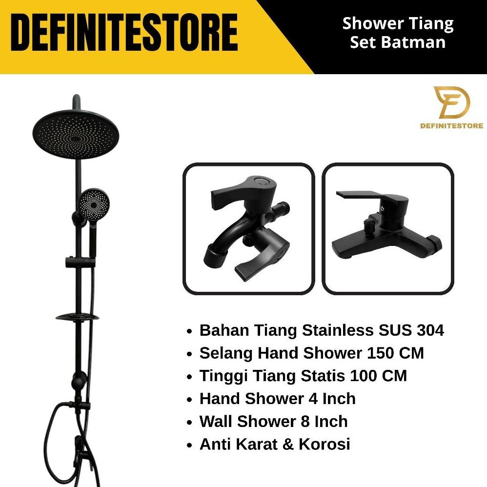 Terlaris Shower Tiang Set Shower Kamar Mandi Shower Set Batman Stainless Sus 304 Anti Karat