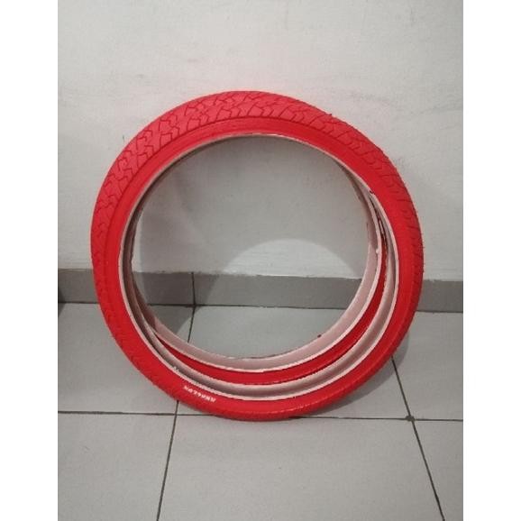Kuke Ban Luar Sepeda 20 Untuk Sepeda Bmx Minion Lipat Ukuran 20 X 1.95 Warna Hijau Biru Merah Orange
