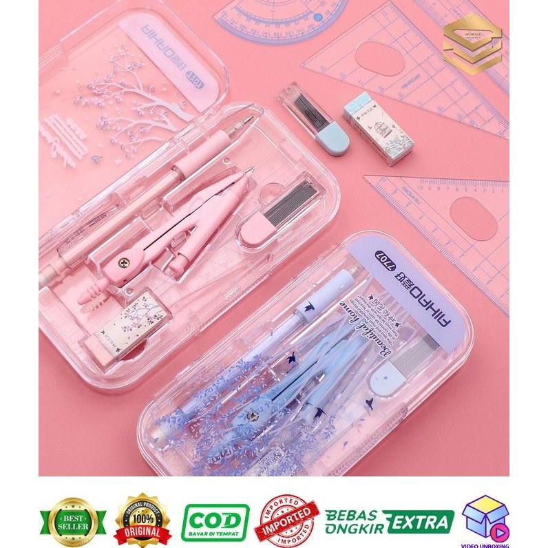 

Jangka/Compas Set Aihao 7707 Pink & Blue Edition