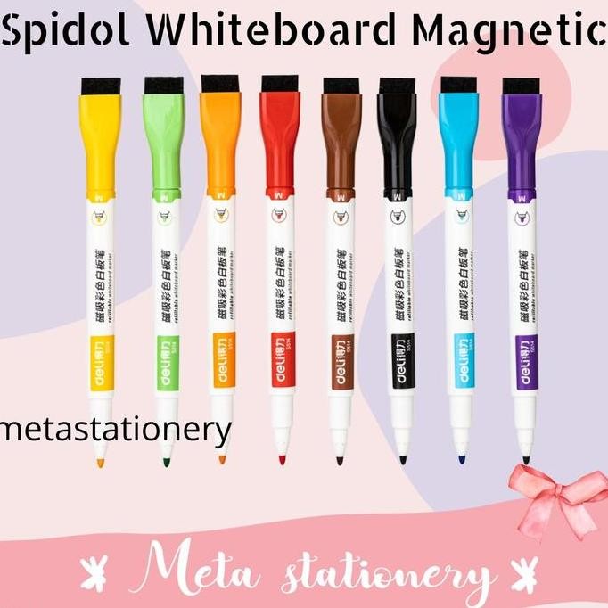 

Spidol Magnetic Whiteboard / Spidol Wipe Clean Set 8 Color Deli