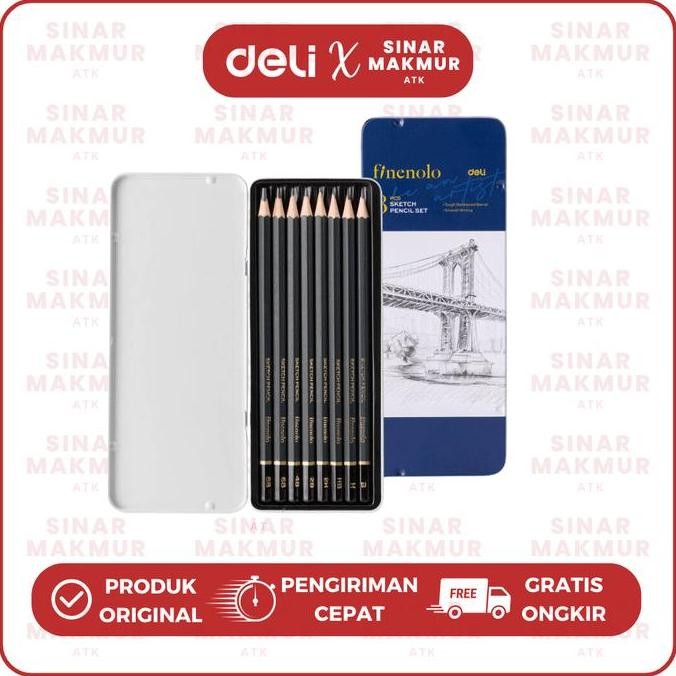 

Sketching Pencil/Pensil Sketsa/Graphite Pencil Set 8 Pcs Finenolo Deli Ec26 (Set)