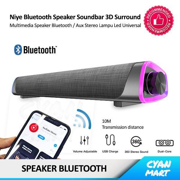 Speaker Wireless Bluetooth 3D Soundbar Surround PC Laptop Hp Universal Terbaru Berkualitas