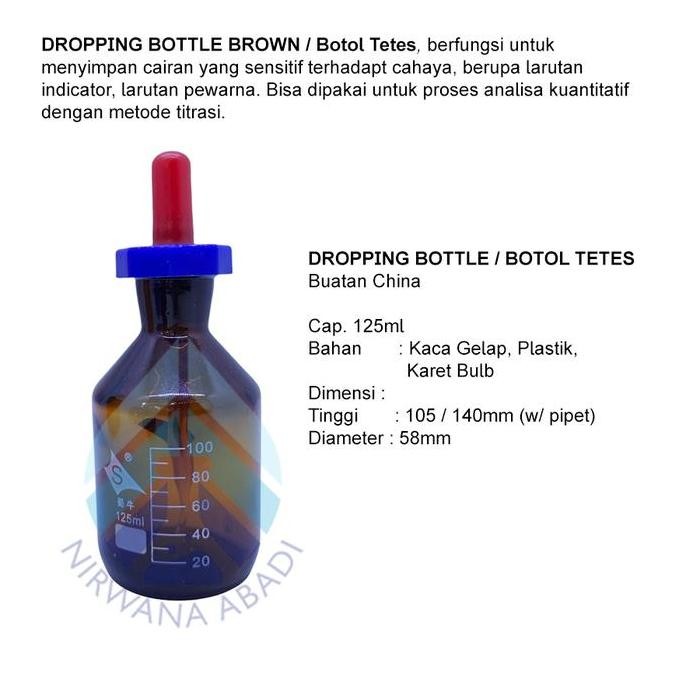 

Botol Tetes Coklat 125Ml Rrc, Dropping Bottle Brown Amber China