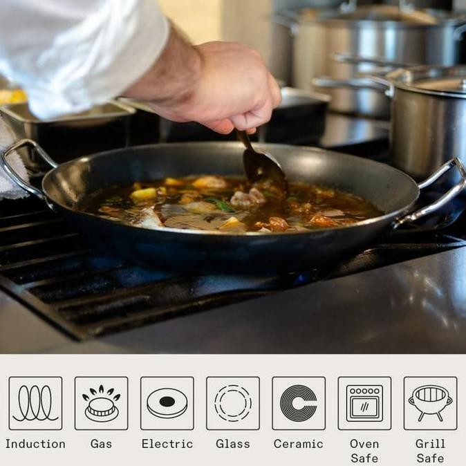 Paella Pan Blacksteel Wajan Baja Wajan Paella - Paderno Italy (Sale)