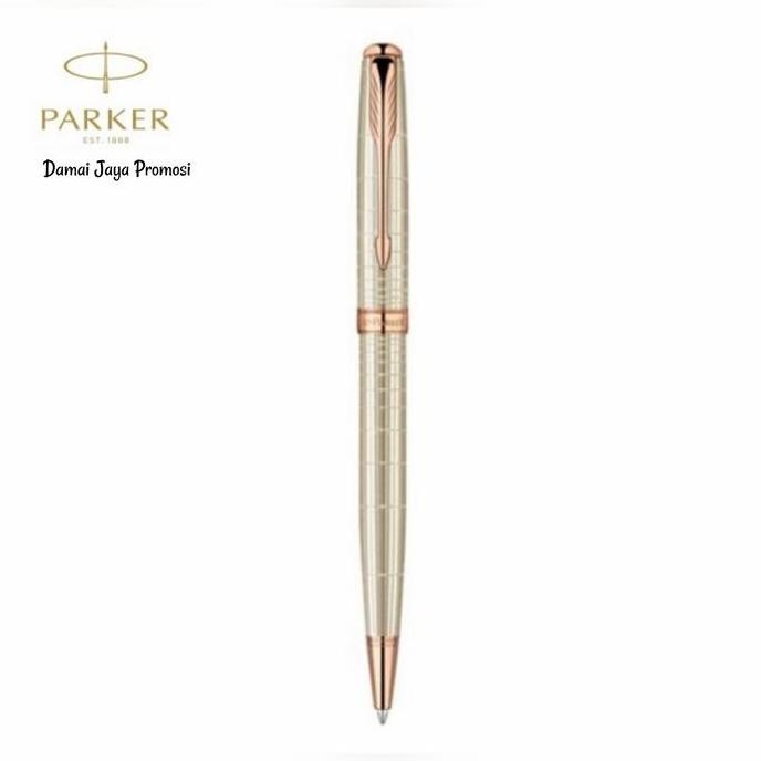 

Pen Parker Sonnet 13 Silver Gold Premium Mewah Original Trim Ballpoint