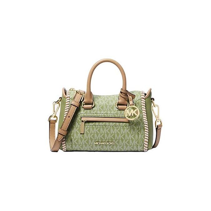 Tas Wanita Branded Mk Carine Xs Logo Satchel Bag - Light Sage Multi