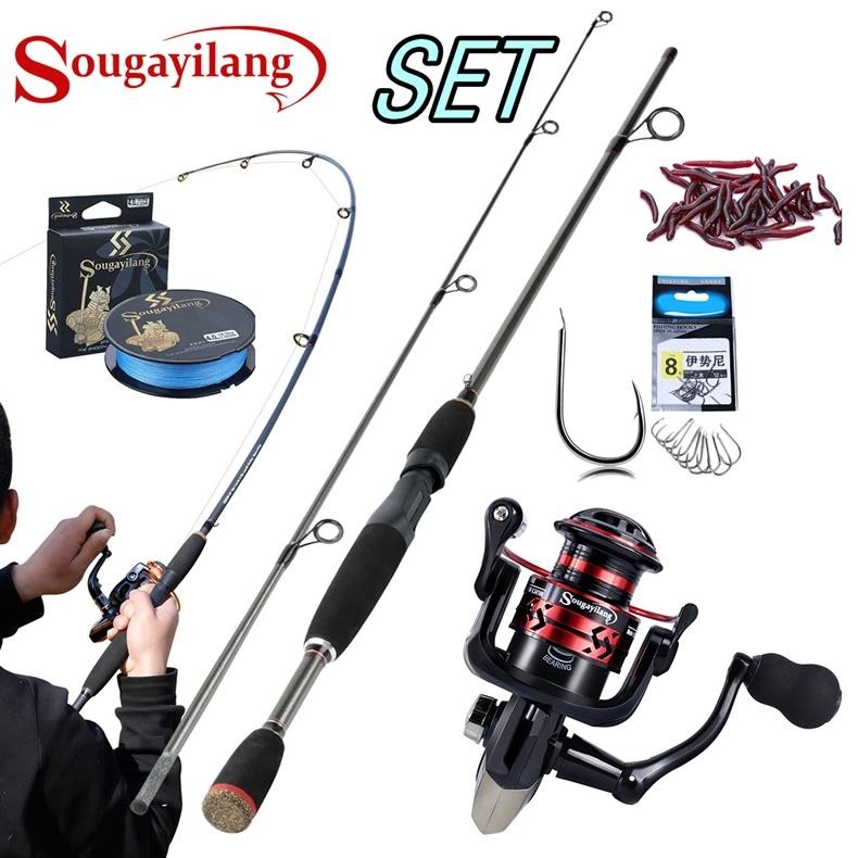 Sougayilang Pancing Set 1.8m Spinning 5.2:1 Max Drag 8kg Alat Pancingan Set Lengkap Pancing