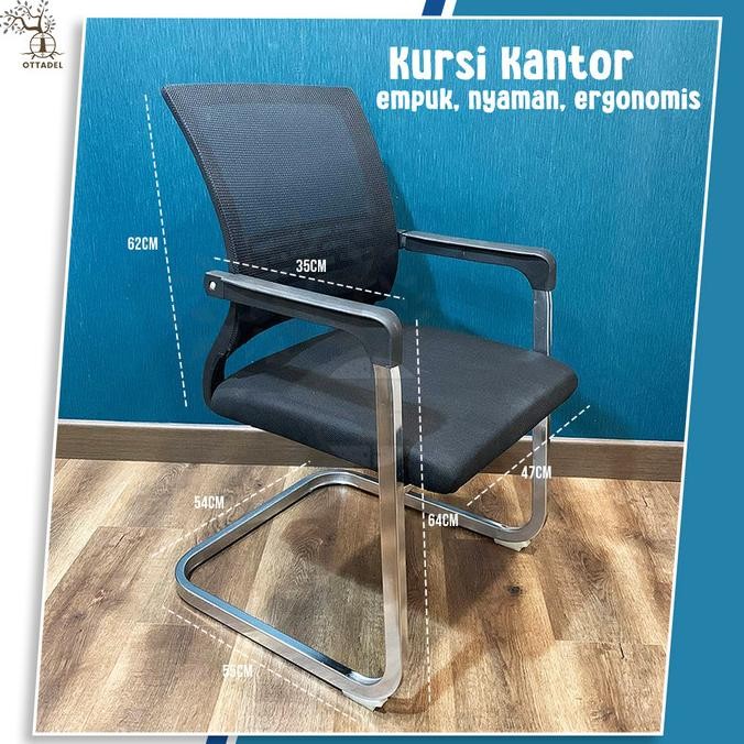 Ottadel Kursi Kantor Empuk Ergonomis kuat hingga 100KG tanpa roda
