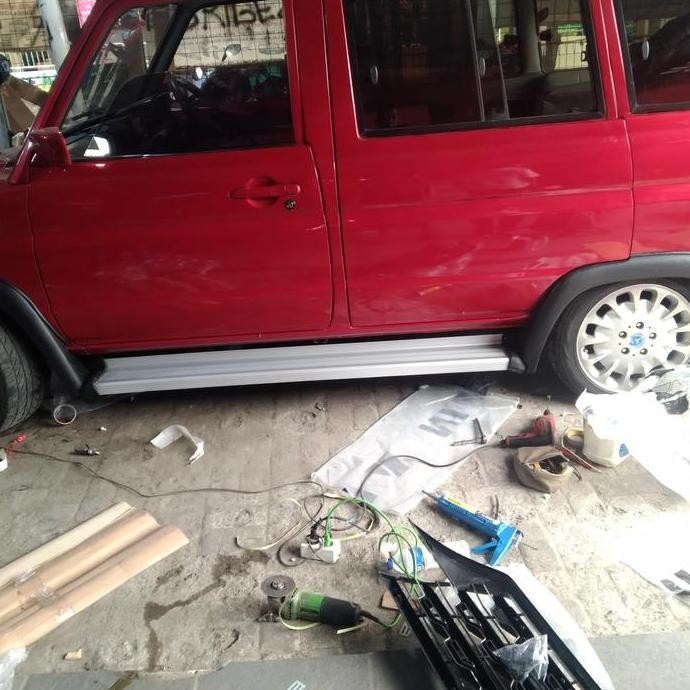 Foot step injakan samping mobil kijang grand/ kijang super plus over fender bahan plastik ABS