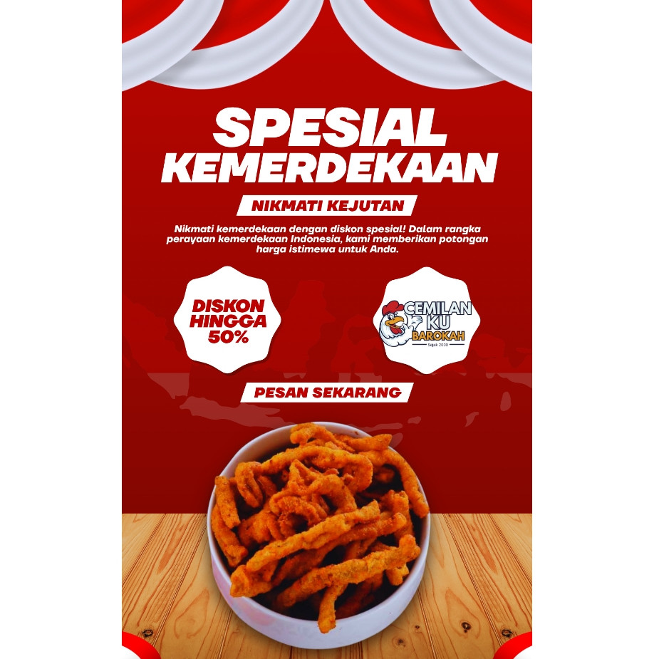 

Usus Ayam Crispy 1KG - 250GR Pedas Daun dan Jeruk Original Gurih - Snacks, Food Makanan Ringan