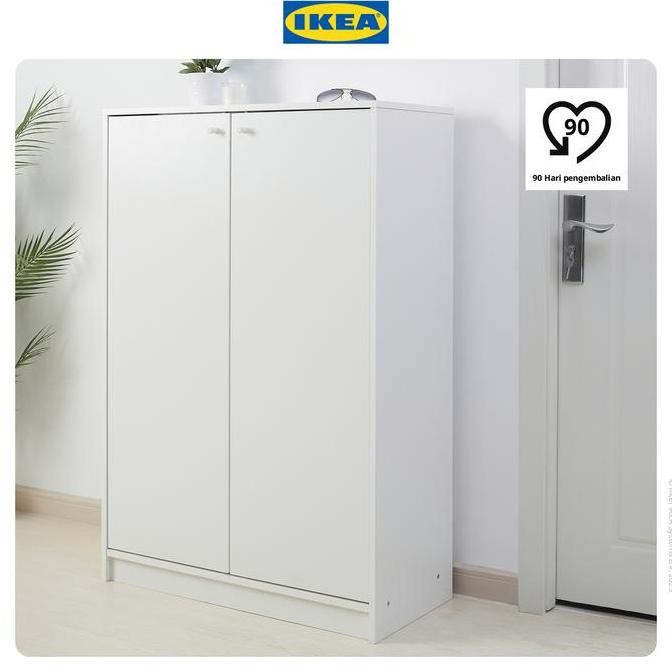 (Allthebest) IKEA KLEPPSTAD Kabinet Tempat Sepatu Putih Minimalis 80x35x117 cm