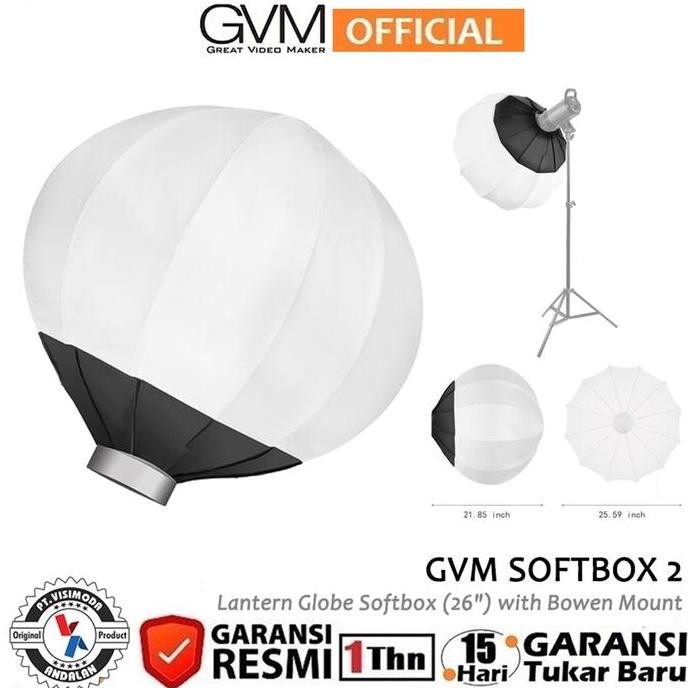 Gvm Softbox 2 26" Lantern Globe Softbox With Bowen Mount