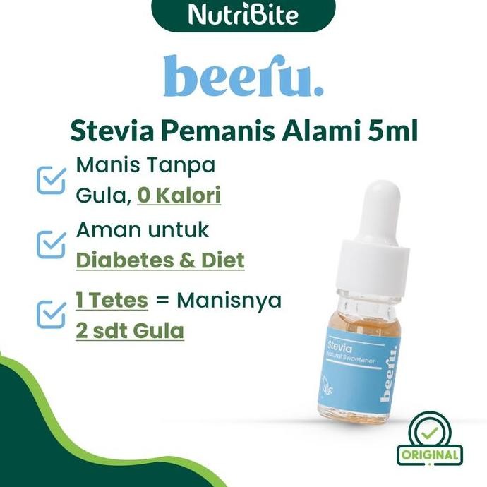 

Baru Beeru Stevia Sweetener 5ml - Pemanis Alami Cair Tetes Tanpa Gula