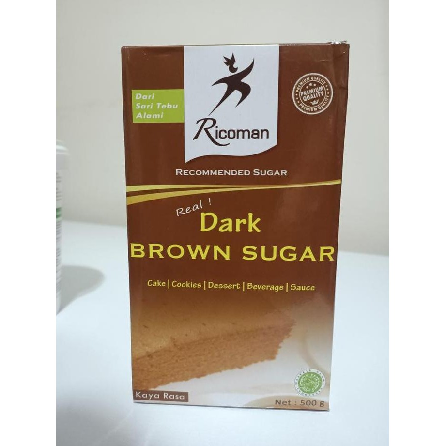 

Baru Ricoman Dark Brown Sugar 500gr - Gula Merah Palm Sugar