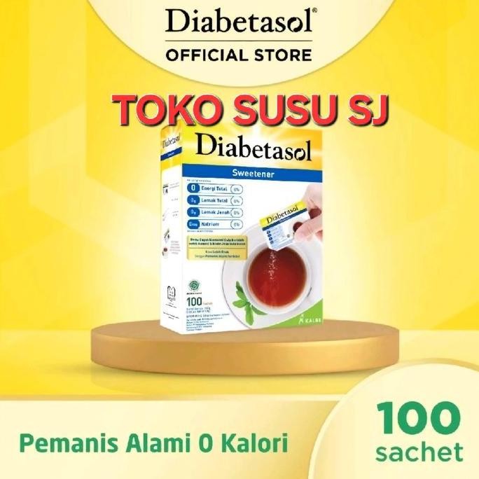 

Baru Diabetasol Sweetener 100x1.5gr / 50x1.5gr - Gula Diet Tanpa Kalori Sachet