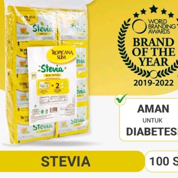 

Baru Tropicana Slim Stevia 100 Sachet - Pemanis Alami Rendah Kalori