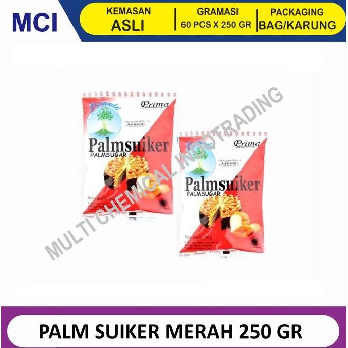 

Baru Palm Suiker Merah 250gr - Gula Aren PRIMA Isi 60 pcs / Bag
