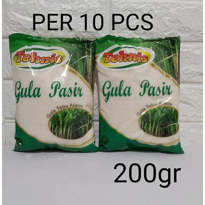 

Baru Gula Pasir Tehnis 200gr x 10pcs - Gula Kue Kemasan Kecil