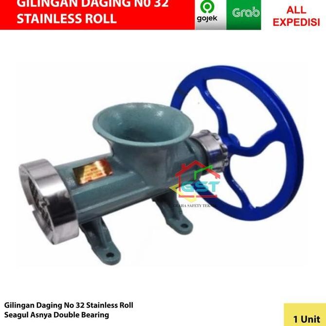 Gilingan Daging No 32 Stainless Roll Seagull Asnya Double Bearing