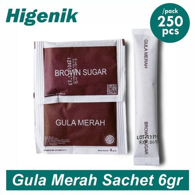 

Baru Gula Merah Sachet 6gr x 250pcs Brown Sugar Saset Hotel Gula Aren