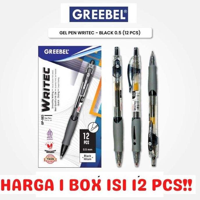

Gel Pen Pulpen Pena Greebel Gp-503 Writec 0.5 Mm