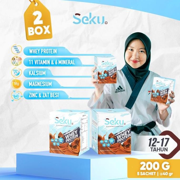 

Sale 2 Box Seku Susu Bubuk Whey Protein Remaja 12-17 Tahun Rasa Cokelat (Isi 5 Sachet @40Gr)