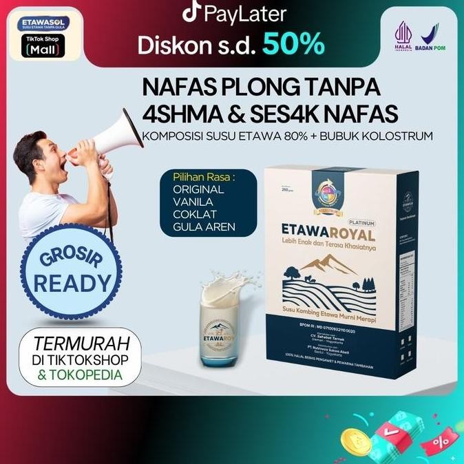 

Sale Susu Bubuk Etawaroyal Platinum Paket 1 Box Berat 250Gram