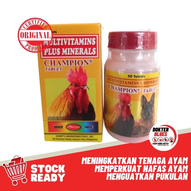 Promo New Champion Multivitamin Vitamin Obat Ayam Aduan Taji Ayam | 50 Pil Premium