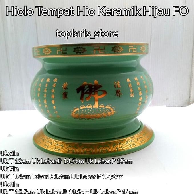NEW Hiolo Tempat Hio Keramik Hijau FO