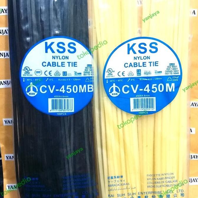 

Diskon! Kabel Ties KSS CV-450M 45cm x 4.8mm Nylon Tahan Tarik - 100pcs