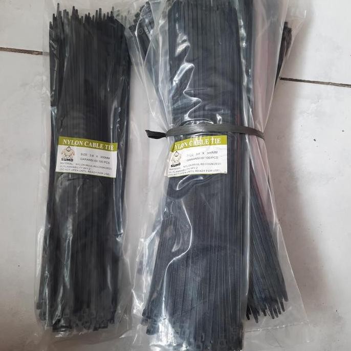 

Diskon! Kabel Ties 30cm x 4.8mm Tebal Cable Tie Pengikat Kabel Warna Hitam/Putih 100pcs