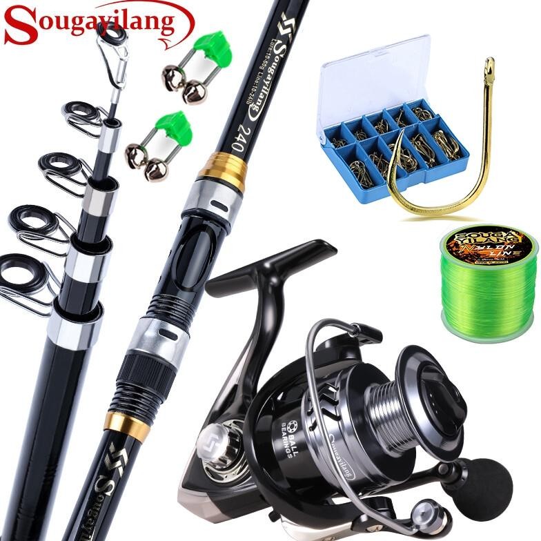 Terlaris Sougayilang 180-330Cm Joran Full Set Pancingan 1000-6000 Reel Pancingan Set Lengkap Joran S