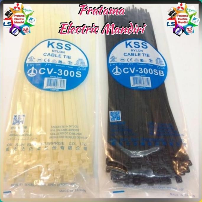 

Diskon! Cable Ties CV-300 4.8mm Hitam & Putih | Kabel Tis KSS Isi 100pcs