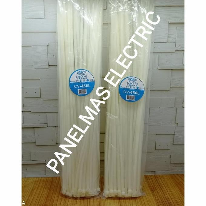 

Diskon! Kabel Ties FORT 4.8 x 450mm Warna Putih/Hitam Heavy Duty Isi 100pcs