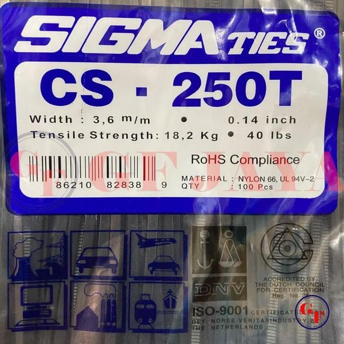 

Diskon! Cable Ties SIGMA CS-250T 25cm x 3.6mm Hitam - Tali Pengikat Insulok