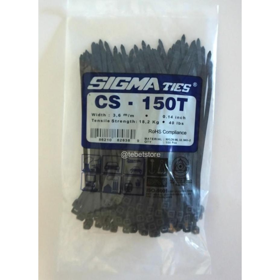 

Diskon! Kabel Ties 15cm Hitam Nylon Tali Serut Pengikat Kabel 100pcs