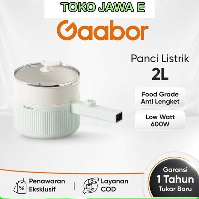 PANCI LISTRIK + STEAMER KUKUSAN PREMIUM GAABOR Kapasitas 2 Liter