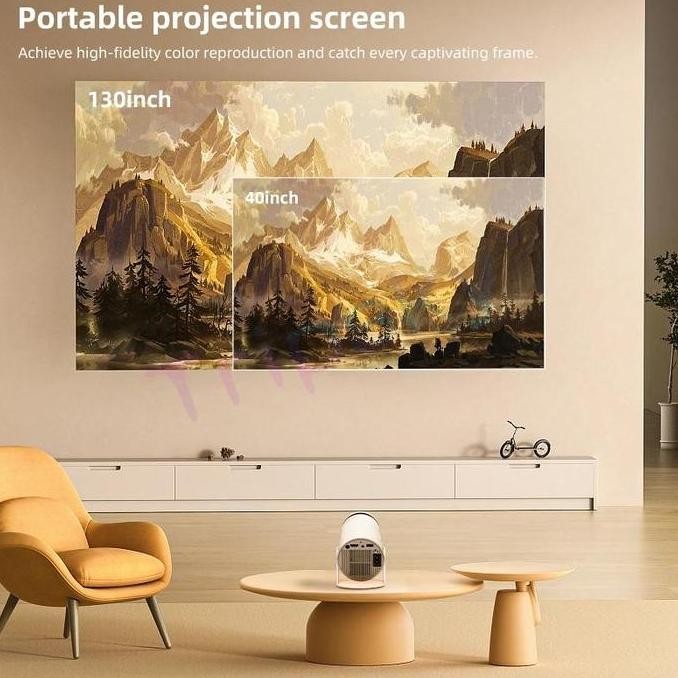 NEW Tripsky Proyektor HY300, Protable mini Proyektor TV with Stereo speakers and 1600 lumens brightn