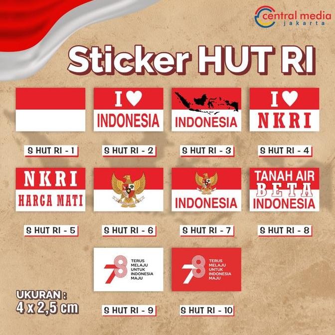 

(Allthebest) Sticker Bendera Merah Putih HUT RI Stiker Pipi 17 Agustus Dirgahayu Indonesia