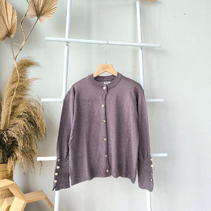 (Allthebest) [CYC] Cardigan Basic Nara Outer L & XXL Jumbo Rajut Atasan Wanita Kancing Knitwear Casu