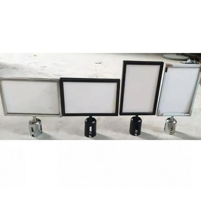 

Sign Frame A4 Stainless Potrait / Landscape Papan Tiang Antrian - Landscape New Stok