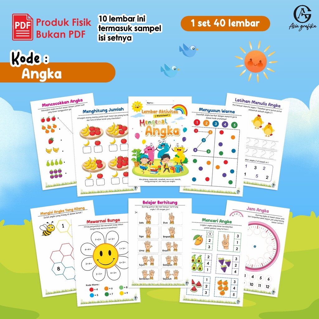 

Activity Worksheet - Lembar Kerja Worksheet A5 - Lembar Edukasi Belajar Main Menarik