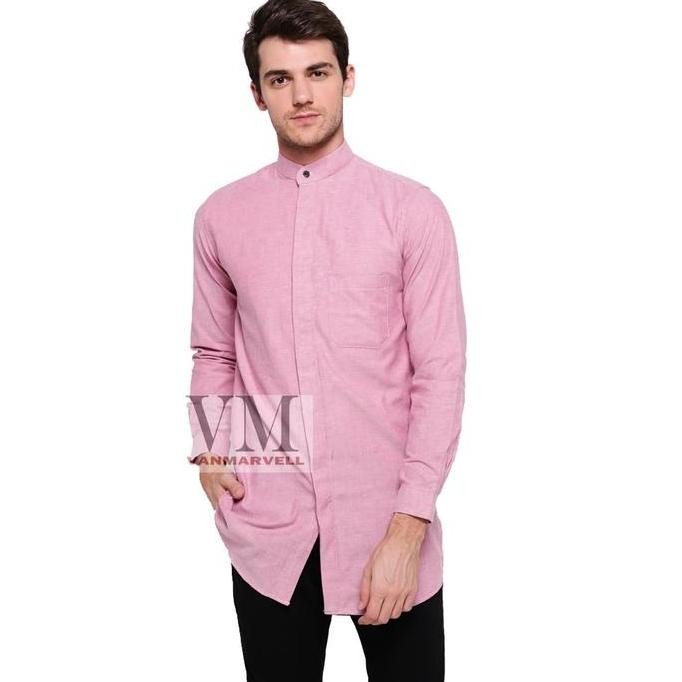 VM Gamis Pink Salem Baju Koko Pria Peach