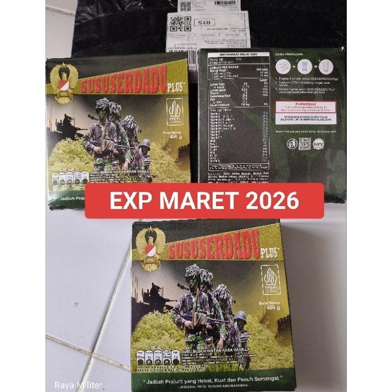 

Ransum, Susu Serdadu / Susu Bubuk Instan / Susu Jatah Tni, Exp Tahun Depan (Maret 2026) Terbaru