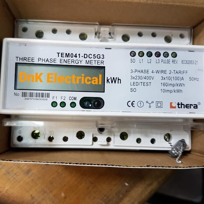 Kwh meter 3phase Thera multitarif TEM041-DC5G3 digital (Lcd) direct