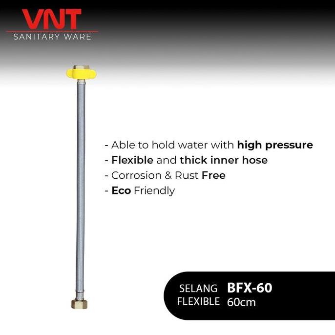 Vnt Flexible Hose 60Cm Selang Fleksibel Closet Wastafel Cuci Piring