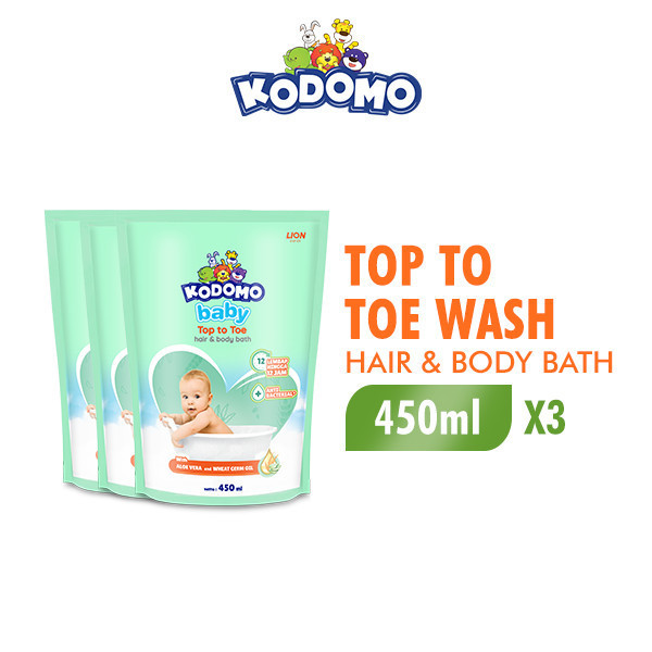Kodomo Top To Toe Refill 450 ml x3