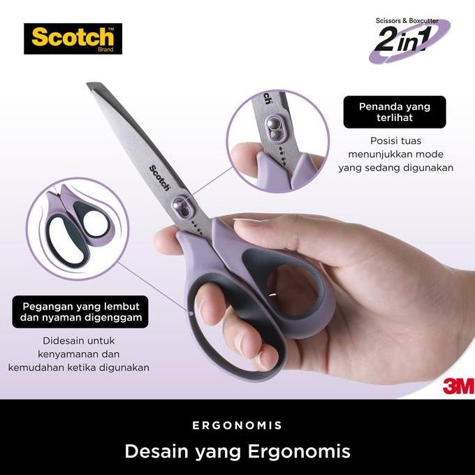 

3M Scotch Unboxing Scissors 1487Ns / Purple 7 Inch / Gunting Pasti Ori
