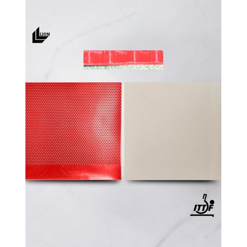 Karet Bat Tenis Meja Lion Claw Bintik Panjang Sponge 0.5mm